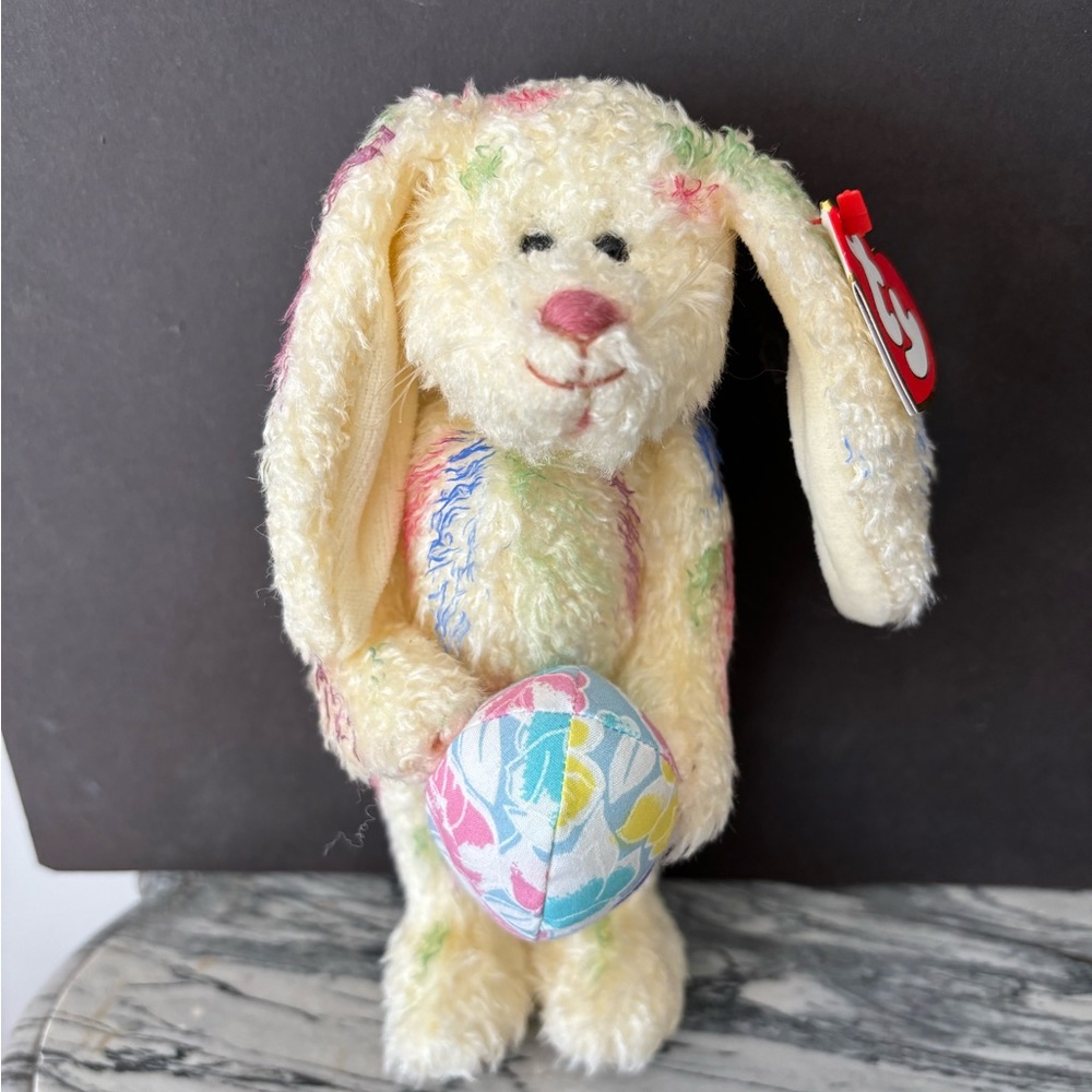 Vintage TY Attic Treasures “Georgia” Posable Bunny with Easter Egg NWT